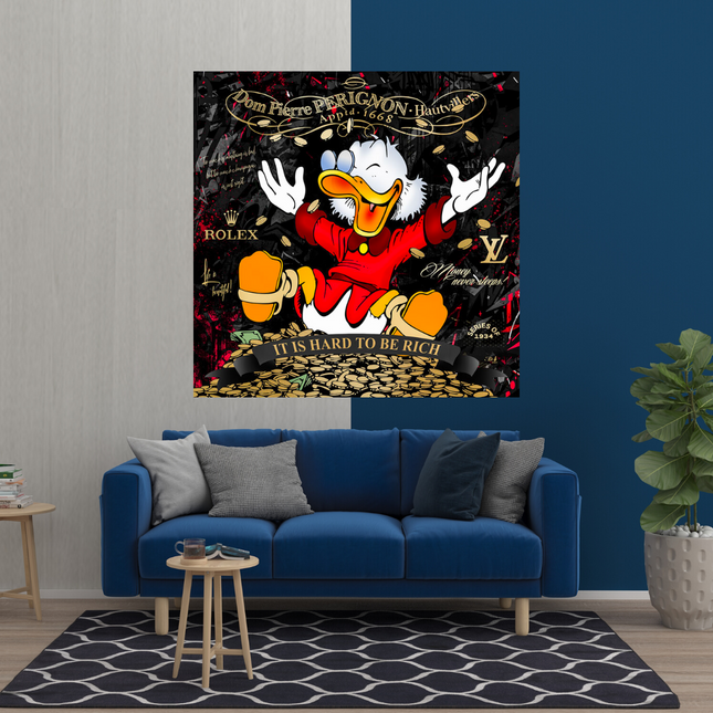 ChandelierDecor - Scrooge McDuck its Hard to be Rich Canvas Wall Art