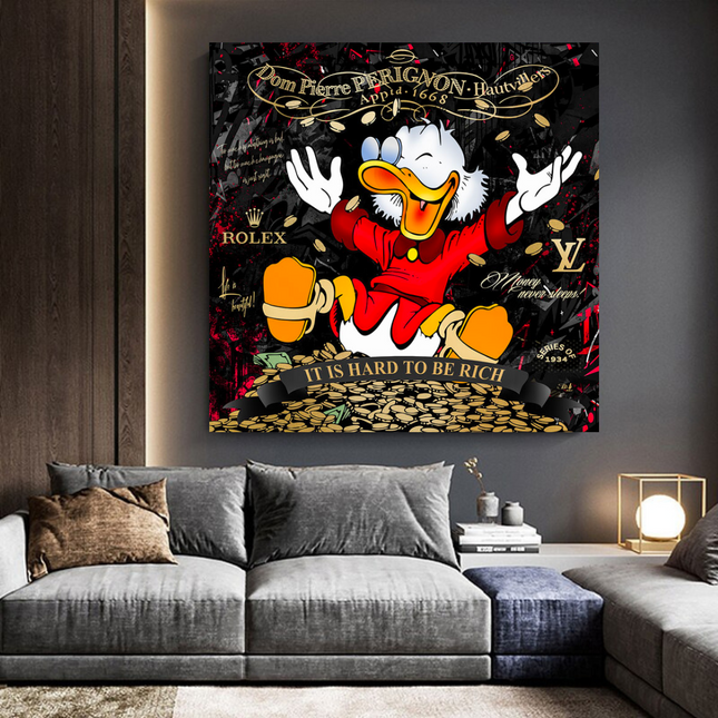 ChandelierDecor - Scrooge McDuck its Hard to be Rich Canvas Wall Art