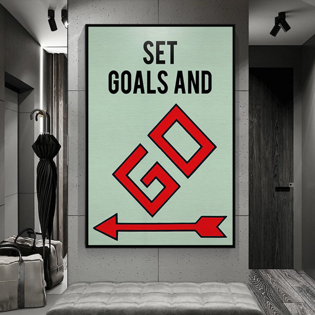 ChandelierDecor - Set Goals and Go: Monopoly Canvas Wall Art