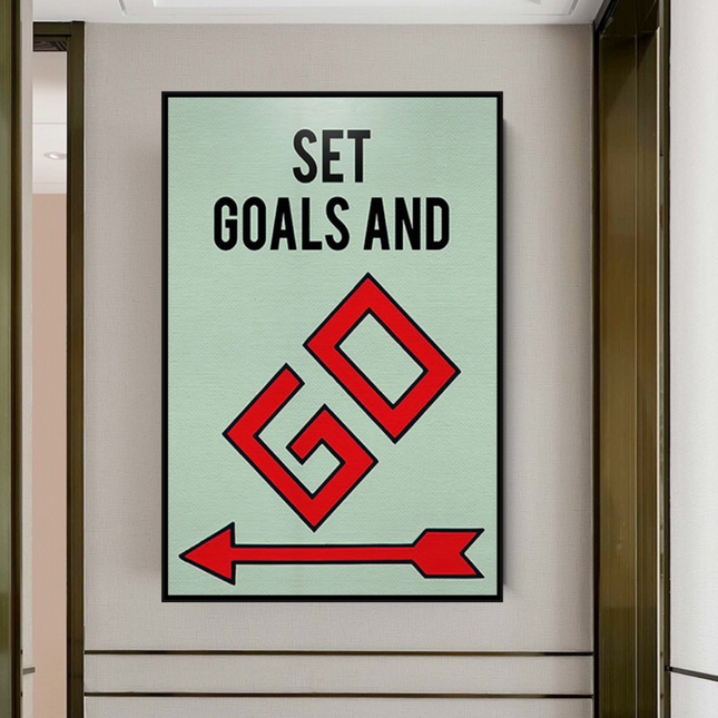 ChandelierDecor - Set Goals and Go: Monopoly Canvas Wall Art
