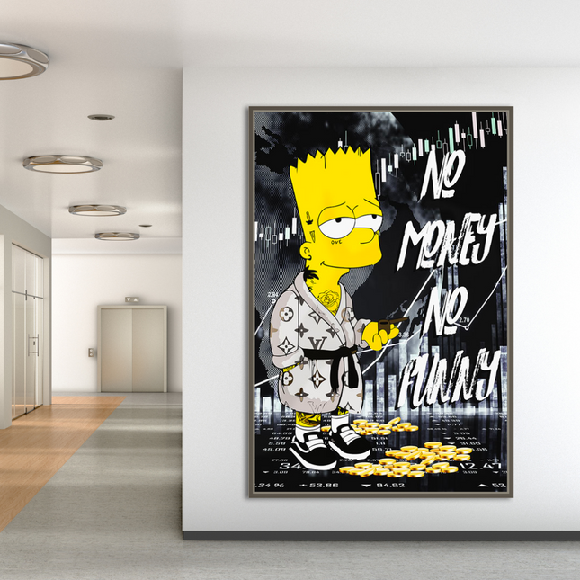 ChandelierDecor - Simpsons No Money No Funny Canvas Wall Art