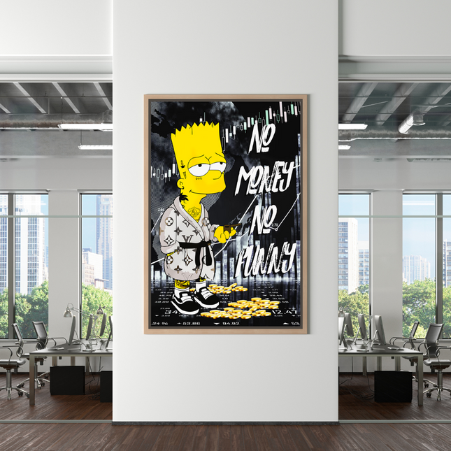 ChandelierDecor - Simpsons No Money No Funny Canvas Wall Art
