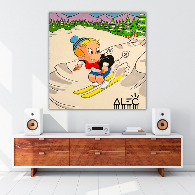 ChandelierDecor - SkiingRichie Rich Canvas Wall Art: Enhance Your Skiing D√©cor