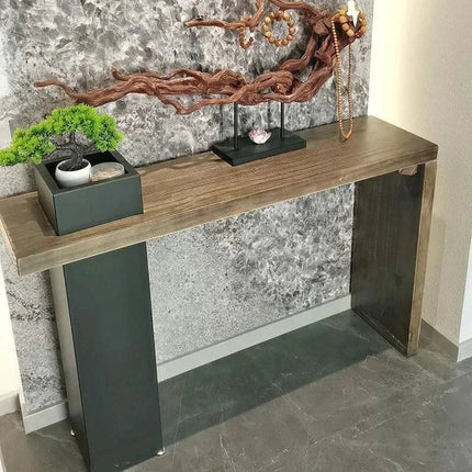 ChandelierDecor-Slim Solid Wood Console Table for Narrow Spaces