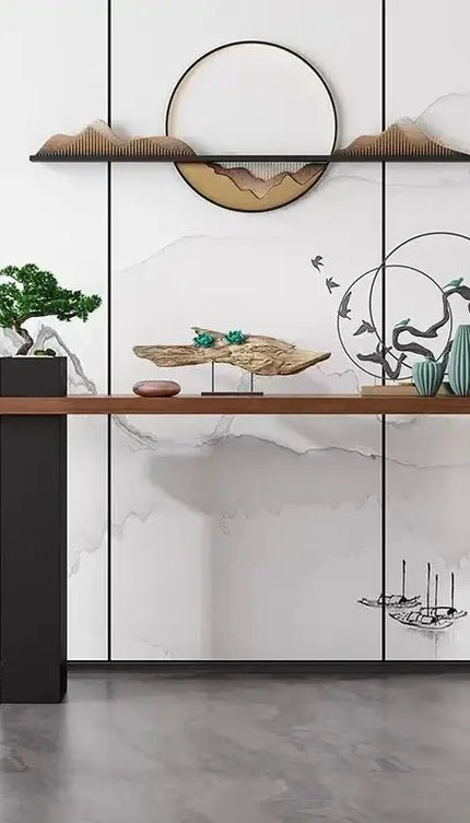 ChandelierDecor - Slim Solid Wood Console Table for Narrow Spaces