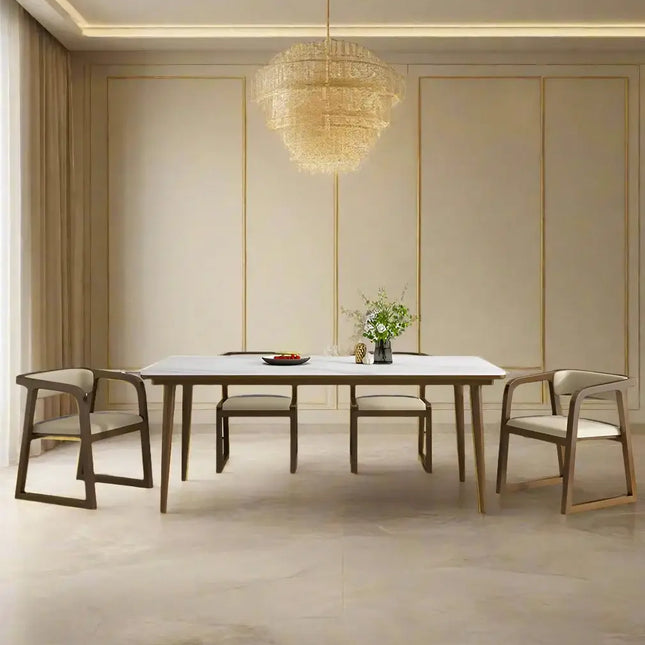 ChandelierDecor-Solid Walnut Dining Chairs Set - Ergonomic Full Back Comfort