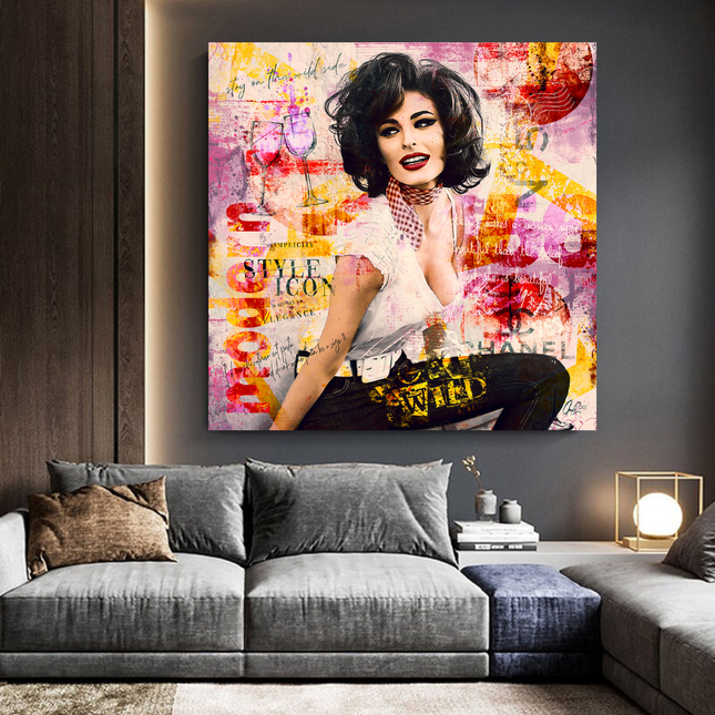 ChandelierDecor - Sophia Loren "Get Wild" Canvas Wall Hanging Art