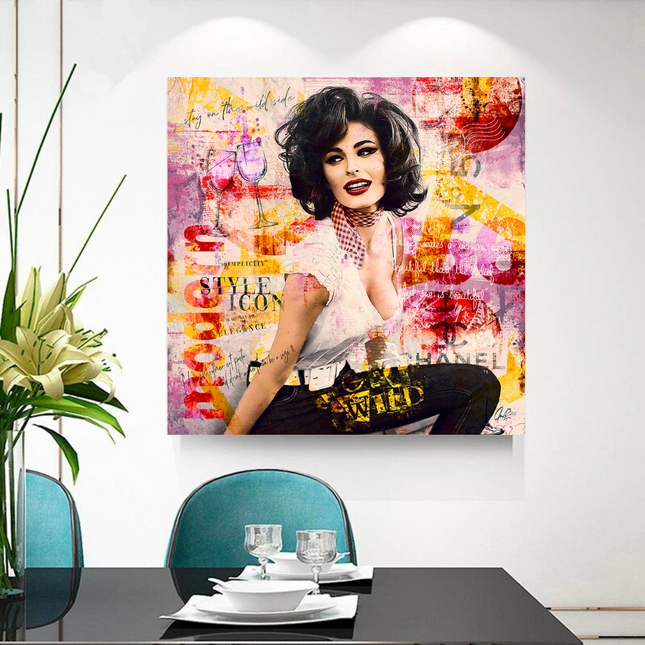 ChandelierDecor - Sophia Loren "Get Wild" Canvas Wall Hanging Art