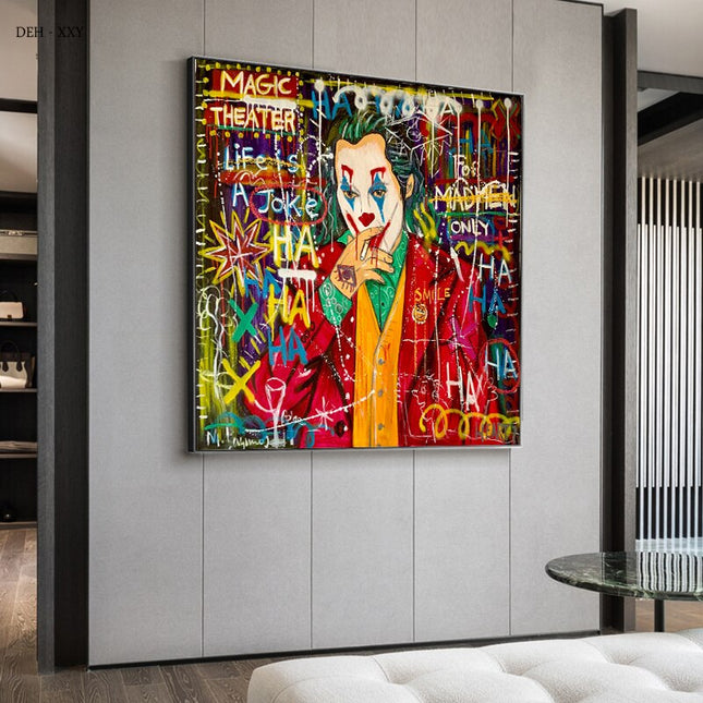 ChandelierDecor - Street Artwork Character Joker Canvas Wall Art