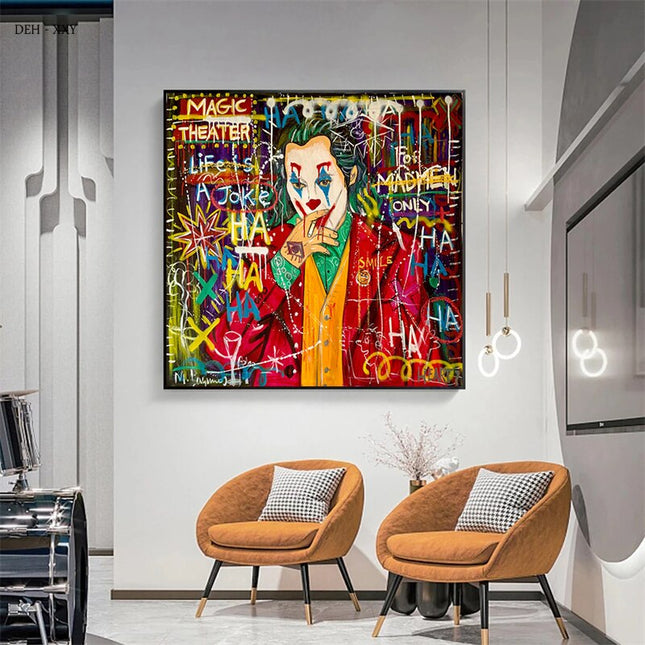 ChandelierDecor - Street Artwork Character Joker Canvas Wall Art