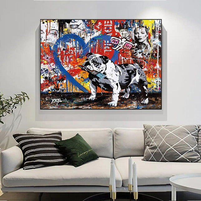 ChandelierDecor - Street Graffiti Art Dog Canvas Wall Art