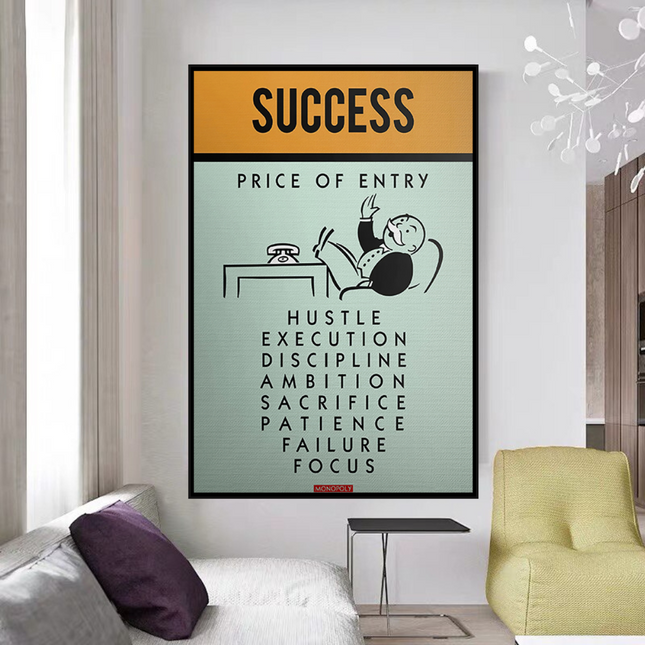 ChandelierDecor - Success Price of Entry - Monopoly Canvas Wall Art