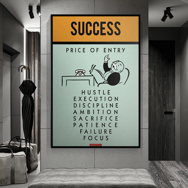 ChandelierDecor - Success Price of Entry - Monopoly Canvas Wall Art