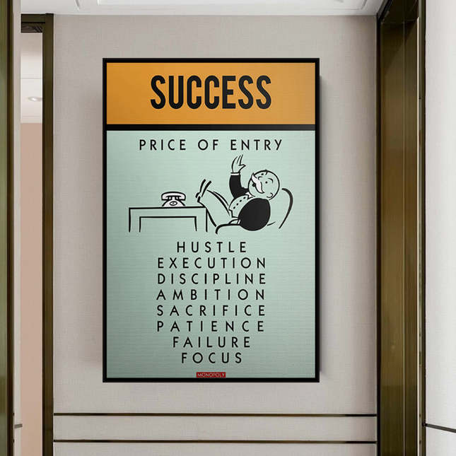 ChandelierDecor - Success Price of Entry - Monopoly Canvas Wall Art