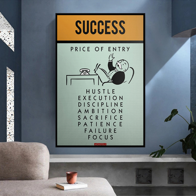 ChandelierDecor - Success Price of Entry - Monopoly Canvas Wall Art