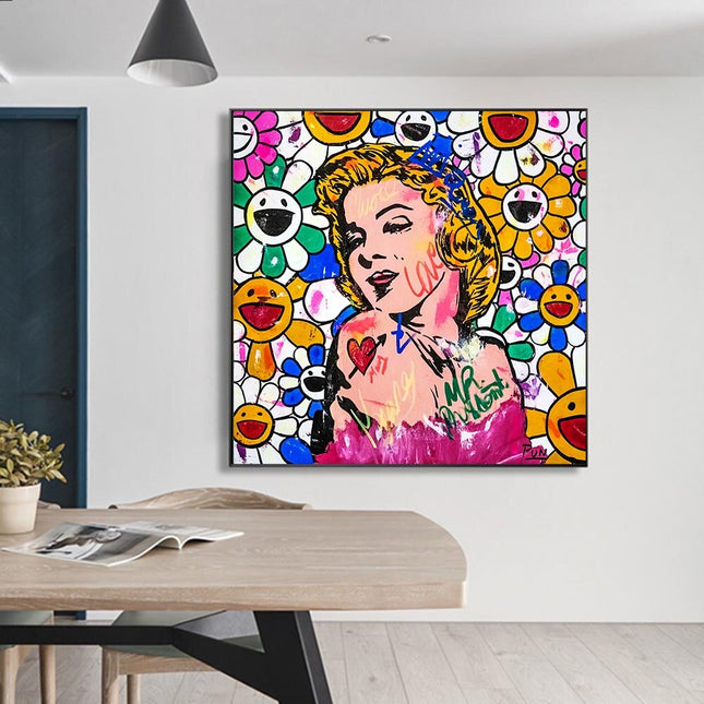 ChandelierDecor - Sunflower Marilyn Pop Wall Art: Captivating & Vibrant Décor