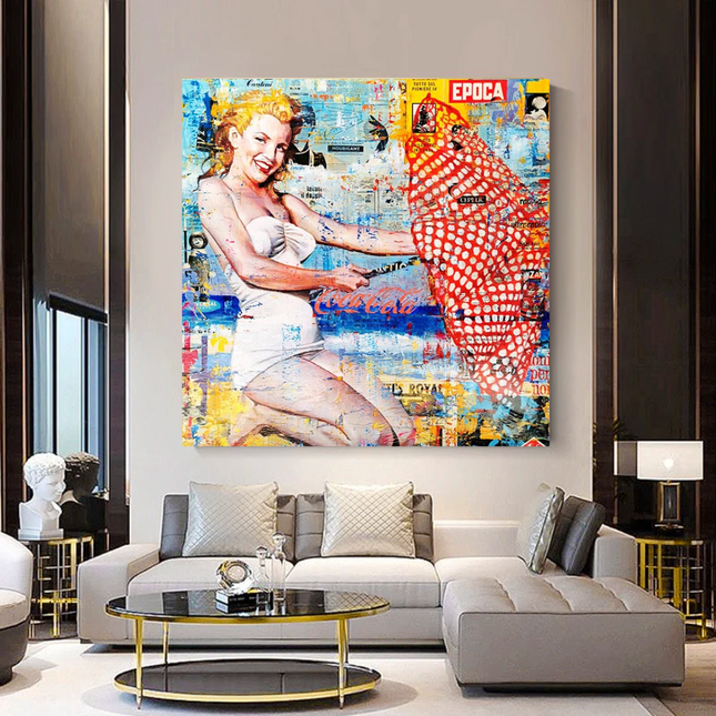 ChandelierDecor - Surfing at Beach - Marilyn Monroe Wall Art