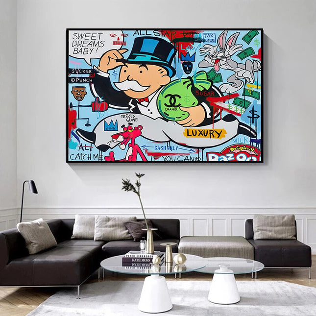 ChandelierDecor - Sweet Dreams Baby - Mr Monopoly Canvas Wall Art
