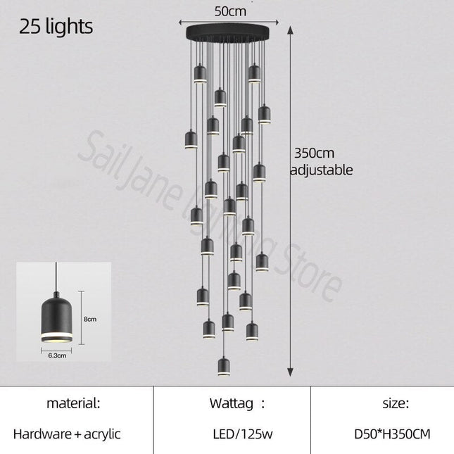 ChandelierDecor - Swirl Staircase Chandelier: Elegant Lighting Solutions