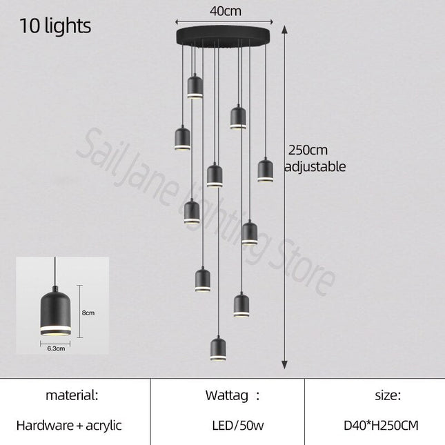 ChandelierDecor - Swirl Staircase Chandelier: Elegant Lighting Solutions