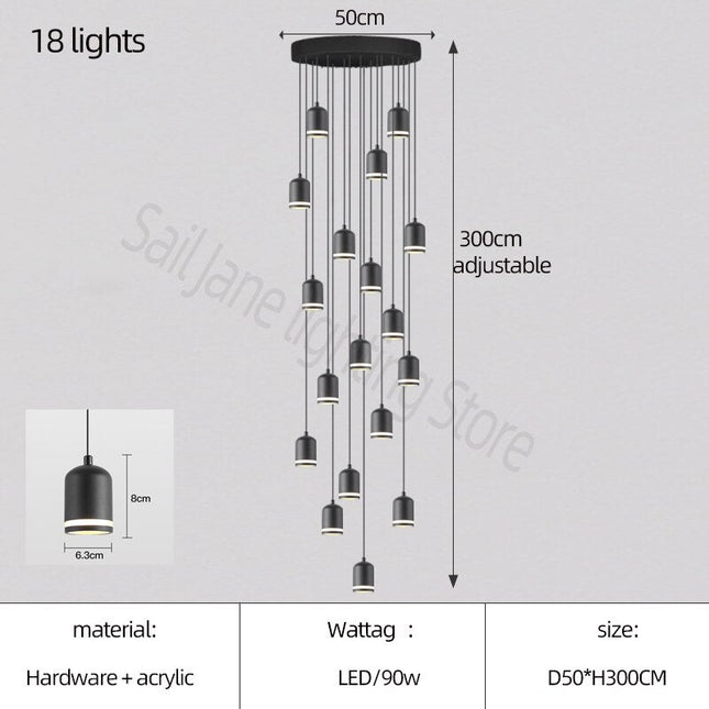 ChandelierDecor - Swirl Staircase Chandelier: Elegant Lighting Solutions