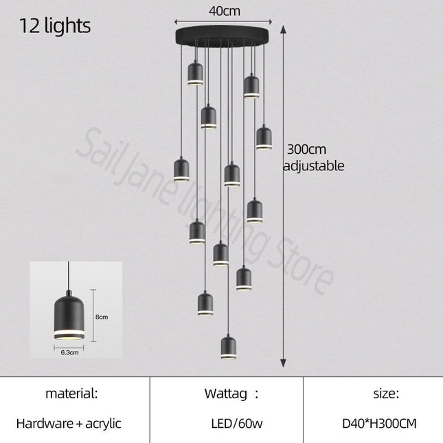ChandelierDecor - Swirl Staircase Chandelier: Elegant Lighting Solutions