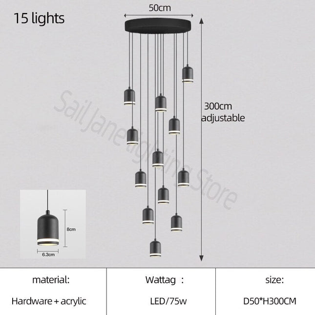 ChandelierDecor - Swirl Staircase Chandelier: Elegant Lighting Solutions