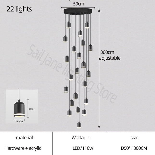 ChandelierDecor - Swirl Staircase Chandelier: Elegant Lighting Solutions
