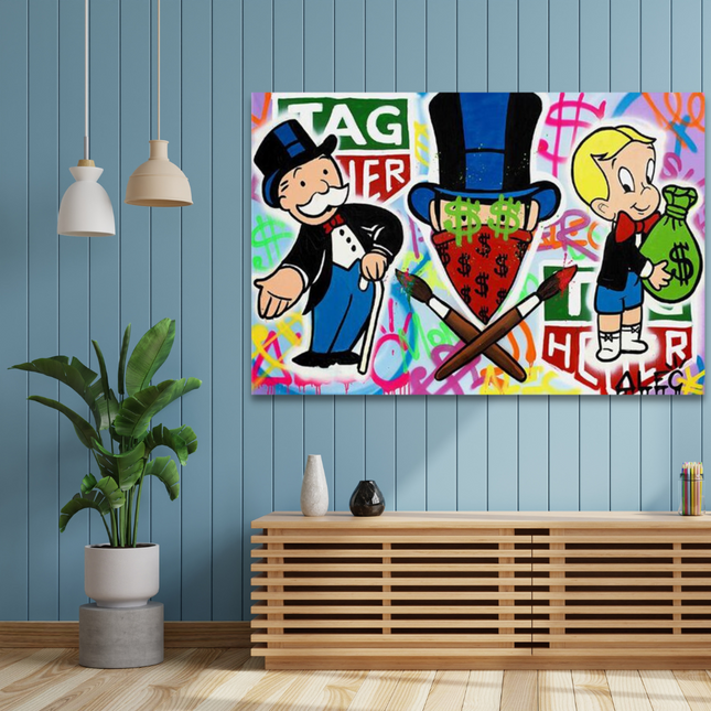 ChandelierDecor - TAG Heuer Money Bags: Mr Monopoly and Richie Wall Art
