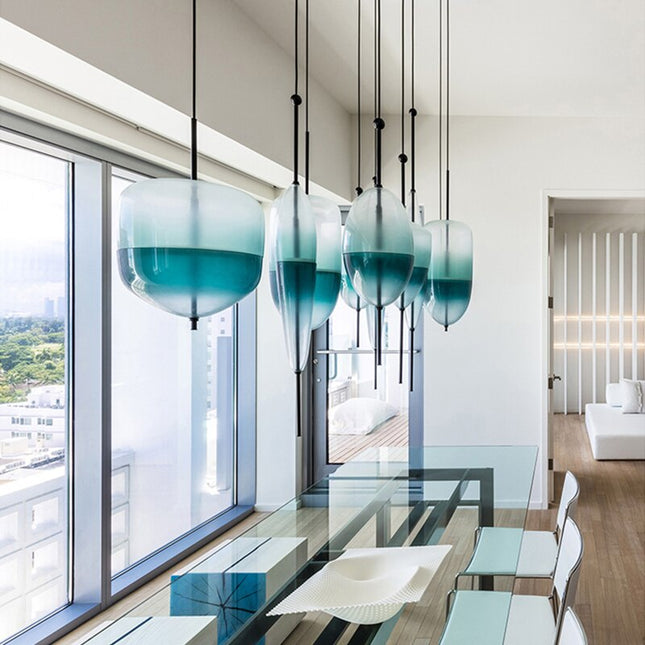 ChandelierDecor - Tear Drops Style Glass Pendant Lights for Living Room