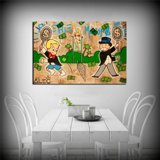 ChandelierDecor - Tennis Wembledon Mr Monopoly Canvas Wall Art