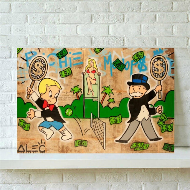 ChandelierDecor - Tennis Wembledon Mr Monopoly Canvas Wall Art