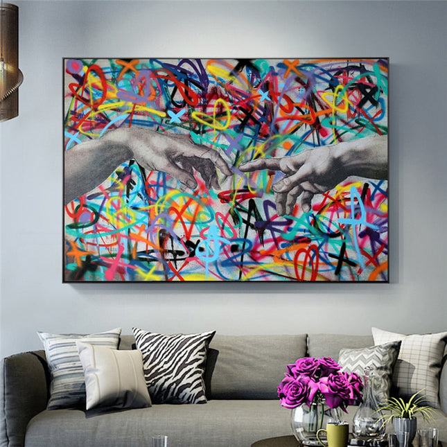 ChandelierDecor - The Wall Hand To Hand Canvas Wall Art