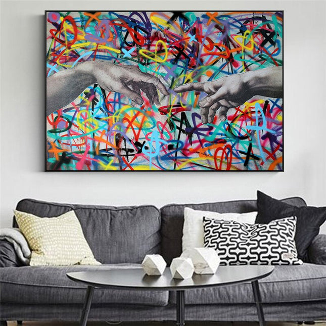 ChandelierDecor - The Wall Hand To Hand Canvas Wall Art
