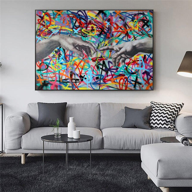 ChandelierDecor - The Wall Hand To Hand Canvas Wall Art