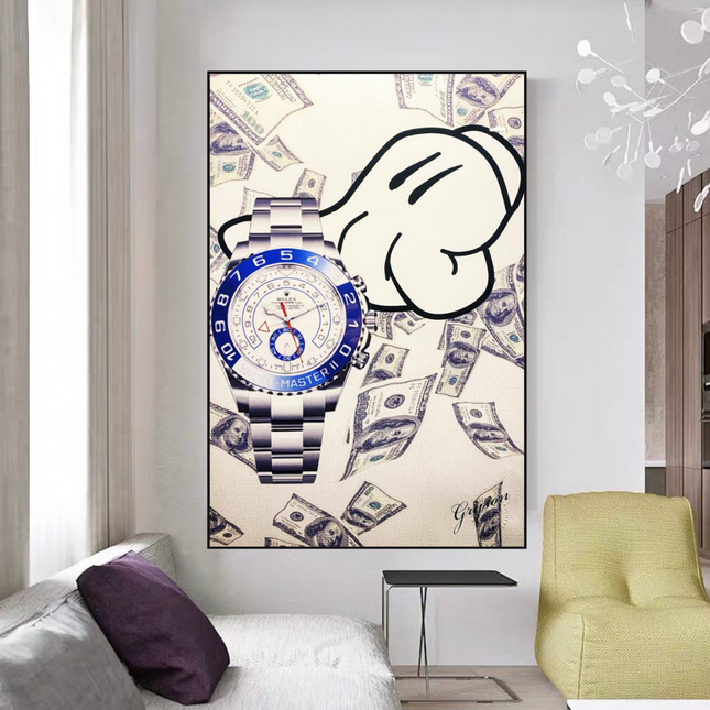 ChandelierDecor - Time is Money Canvas Art: Rolex Timeless Decor