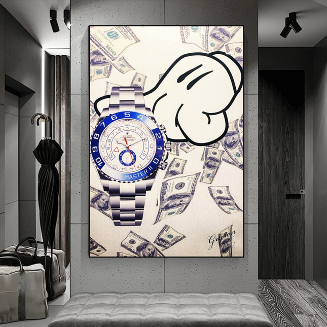 ChandelierDecor - Time is Money Canvas Art: Rolex Timeless Decor