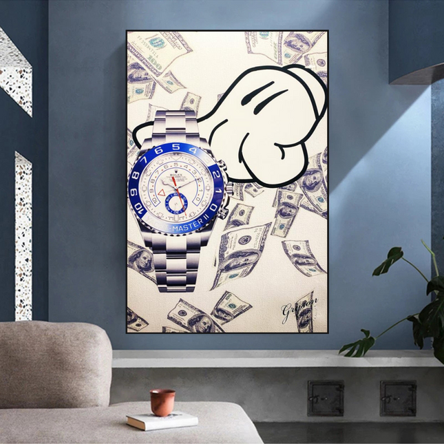 ChandelierDecor - Time is Money Canvas Art: Rolex Timeless Decor