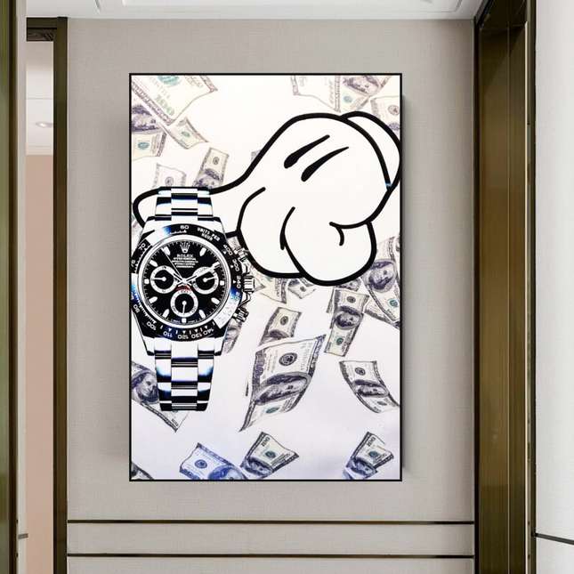 ChandelierDecor - Time is Money Rolex Canvas Wall Art