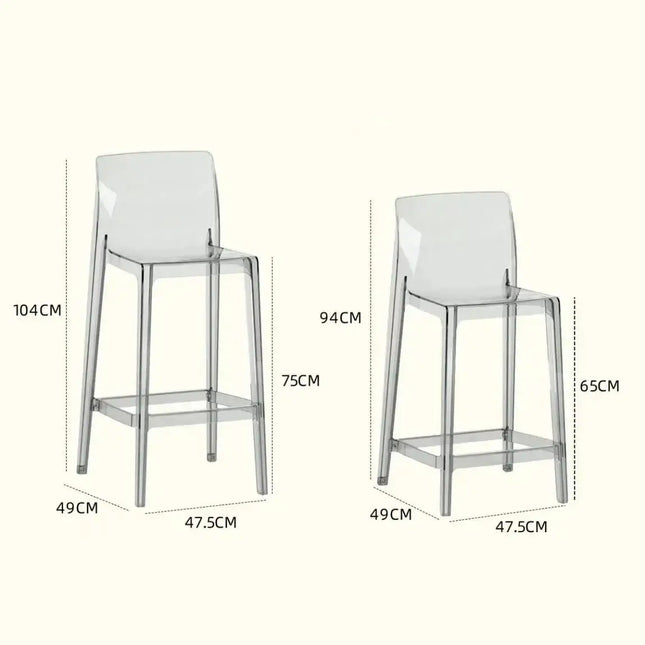 ChandelierDecor - Transparent Acrylic High Bar Stool – Modern Minimalist Counter Seating