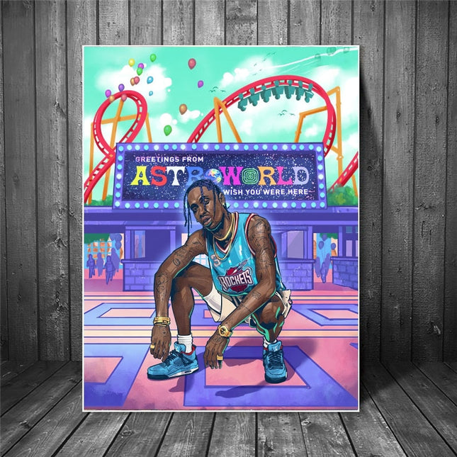 ChandelierDecor - Travis Scott Canvas Art - Pop Street Art - Modern Home Decor
