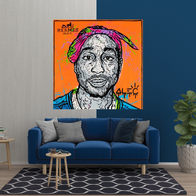 ChandelierDecor - TuPac Graffiti Canvas Wall Art - Gift for Music Lovers