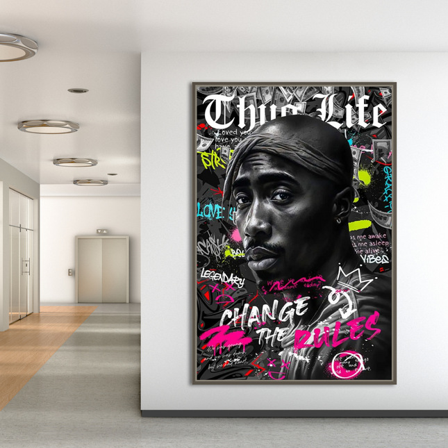 ChandelierDecor - TuPac Thug Life Canvas Wall Art - Authentic and Bold