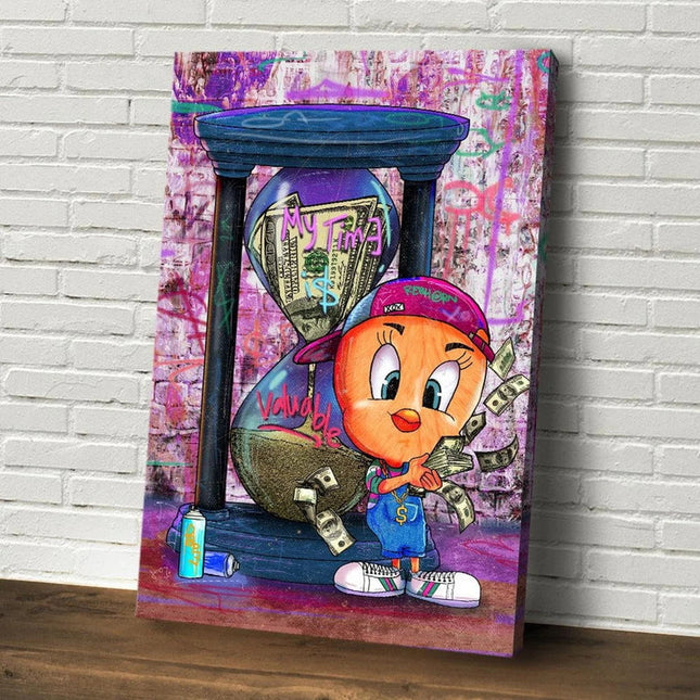 ChandelierDecor - Tweety Bird Money Canvas Wall Art