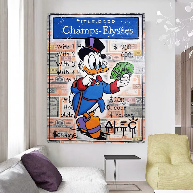 ChandelierDecor - Uncle Scrooge Champs Elysees Title Deed Art
