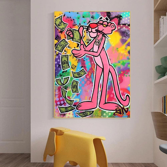 ChandelierDecor - Vintage Cartoon Vibes - Pink Panther Poster Art