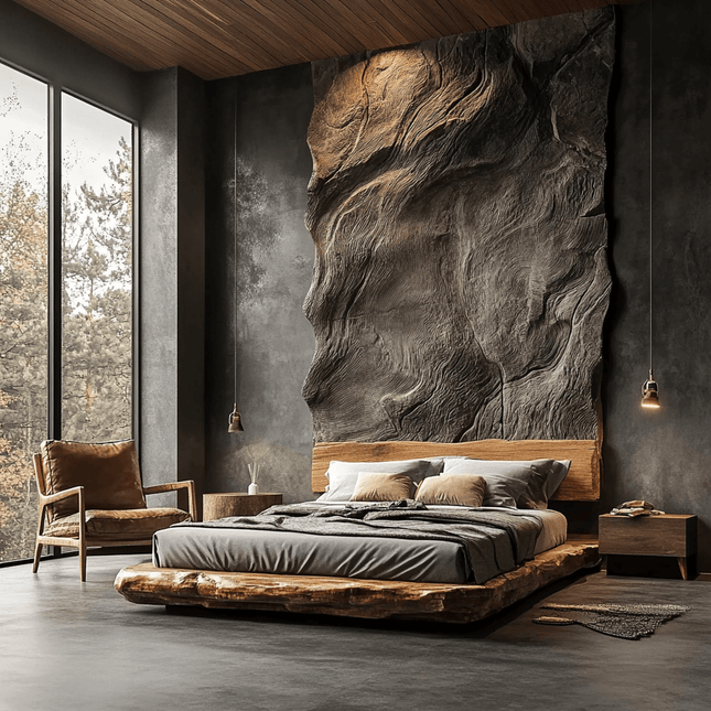 ChandelierDecor - Wabi‑sabi Camphor Wood Bed Frame