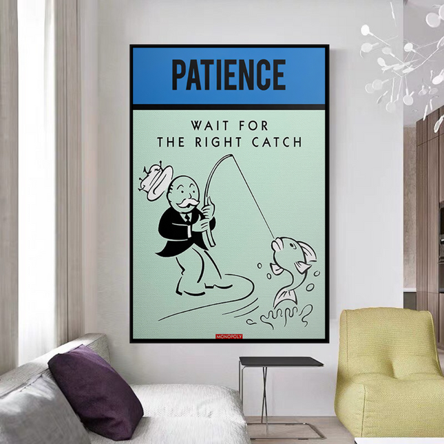 ChandelierDecor - Wait for the Right Catch: Monopoly Canvas Wall Art