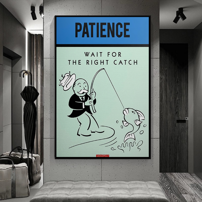 ChandelierDecor - Wait for the Right Catch: Monopoly Canvas Wall Art