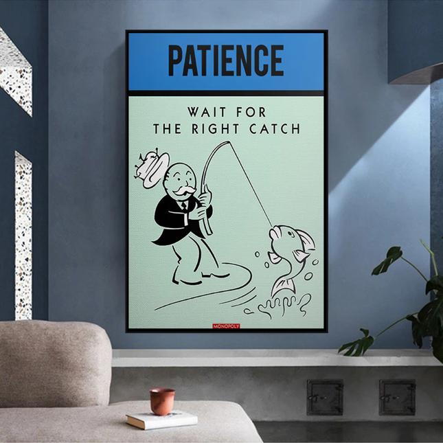 ChandelierDecor - Wait for the Right Catch: Monopoly Canvas Wall Art
